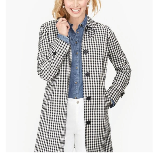 Talbots Jackets & Blazers - Talbots Classic Gingham Water-Resistant Trenchcoat